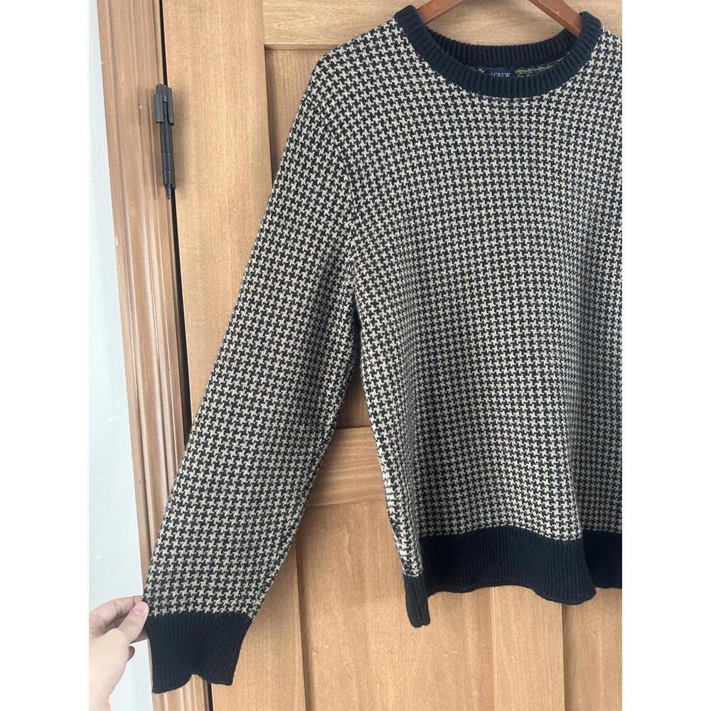 J.Crew Lambswool-blend Houndstooth Crewneck Sweater Brown/Black Men’s sz Medium - Picture 3 of 12